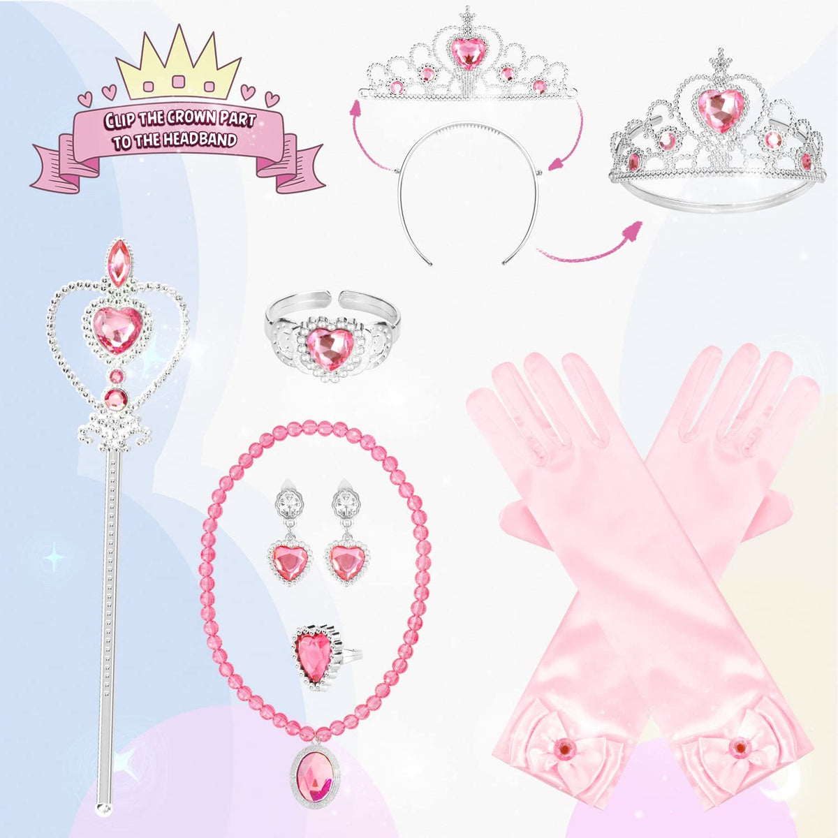 Princess Dress-up for Girls 4 5 6 7 8 Years, Princess Costume Cloak Kit for Girls 3-6 Birthday Party Dress Up