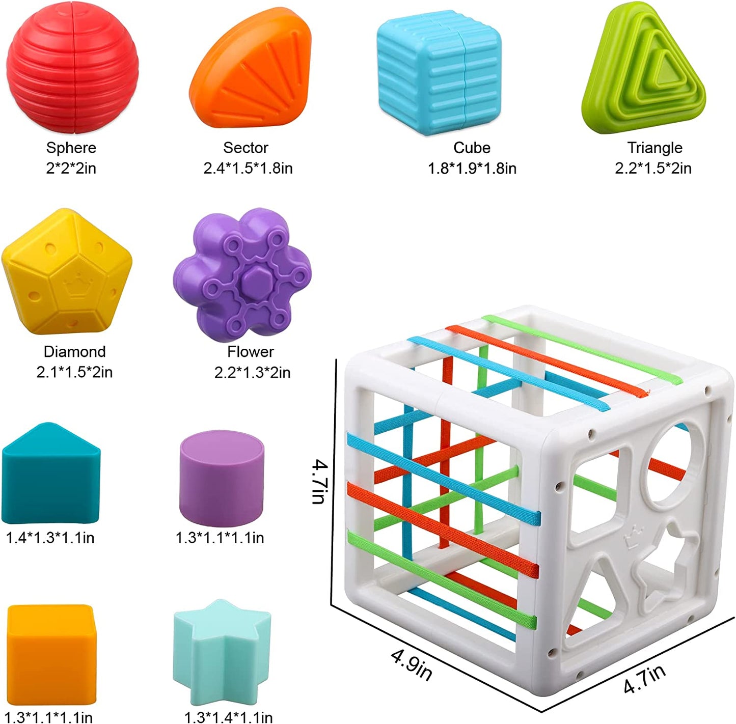Baby Toys 6-12 Months, Shape Sorter Blocks Toy,Montessori Learning Toys for 1 Year Old Boys Girls Christmas Easter Toy Gifts