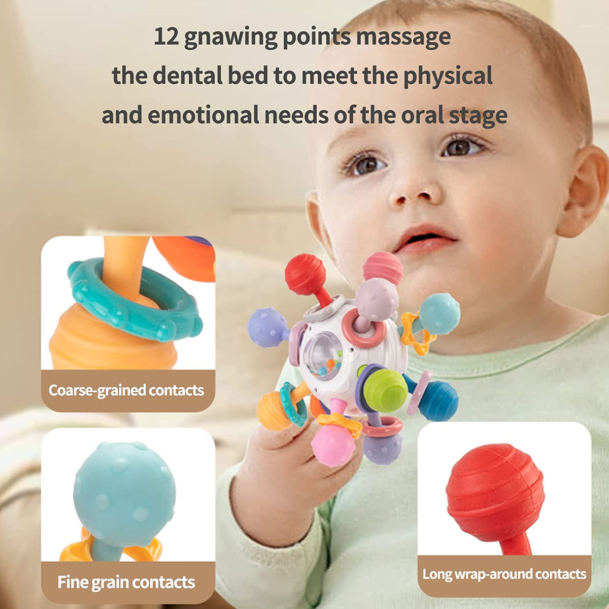 Baby Toys for 6-12 Months, Baby Teething Toy 3-6 Months,Baby Rattle Toys for Infants 6 7 8 9 10 Months Gifts
