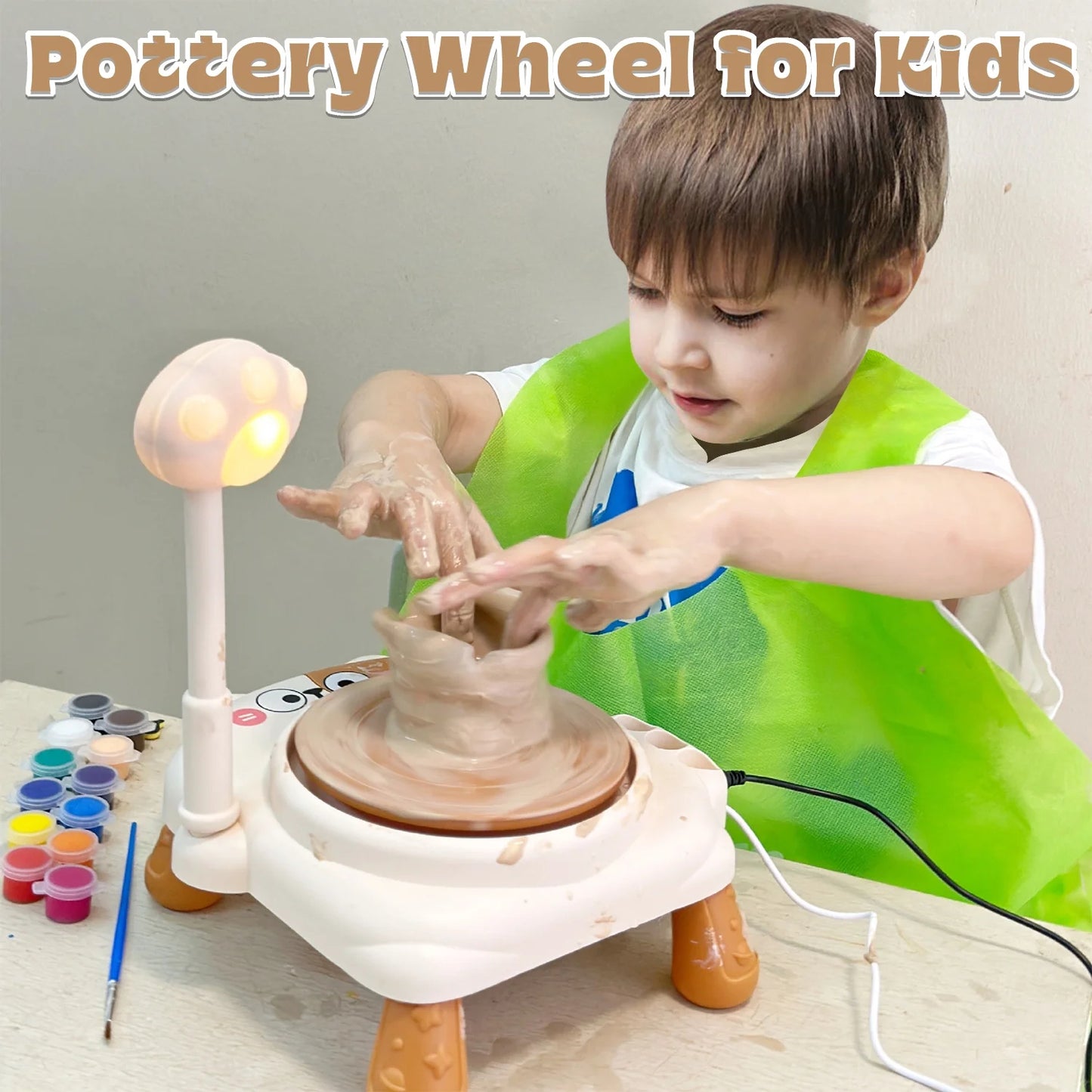 Pottery Wheel for Kids, Air Dry Clay and Kids Paint Craft Kits, Arts and Crafts Gift for Kids Girls Boys Ages 8-12 Year