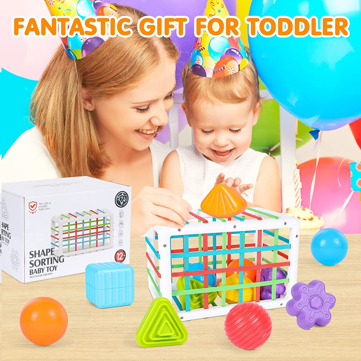 Shape Sorter Learning Toys for Baby 6-12 Months, Educational Toys for 1,2 Years Old Boys Girls Birthday Christmas Gifts