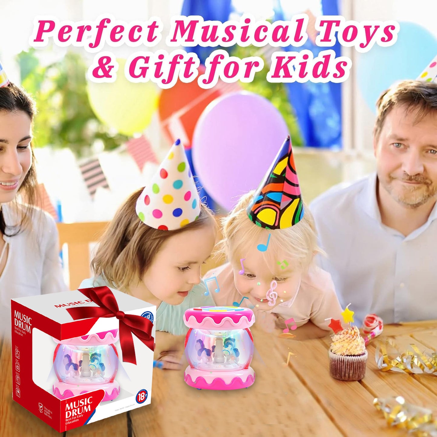 Style-Carry Baby Toys 6 to 12 Months, Musical Learning Infant Toys 12-18 Months - Rotating Light up Baby Music Crawling Toys Educational Toy for Girls
