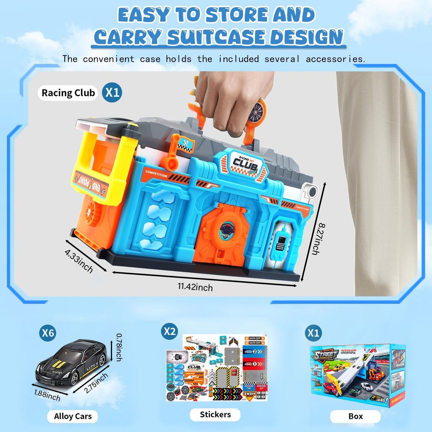 2 IN1 Race Tracks Set Toys for Boys 3-6 Years, Race Tracks Car for Kids Boy Toys 3-5, Racing Car Toys for Toddlers Boys 3 4 5 6 Year Old Toddlers