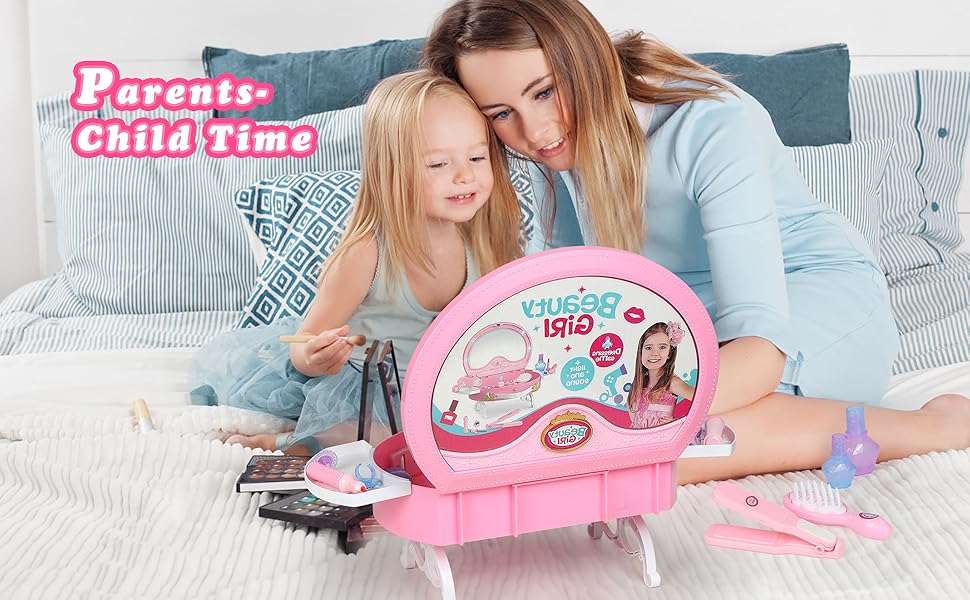 Pretend Play Vanity Set Kids Toys for Girls 3 4 5 6 Year Old, Princess Kids Toys for Girls 3-6 Years