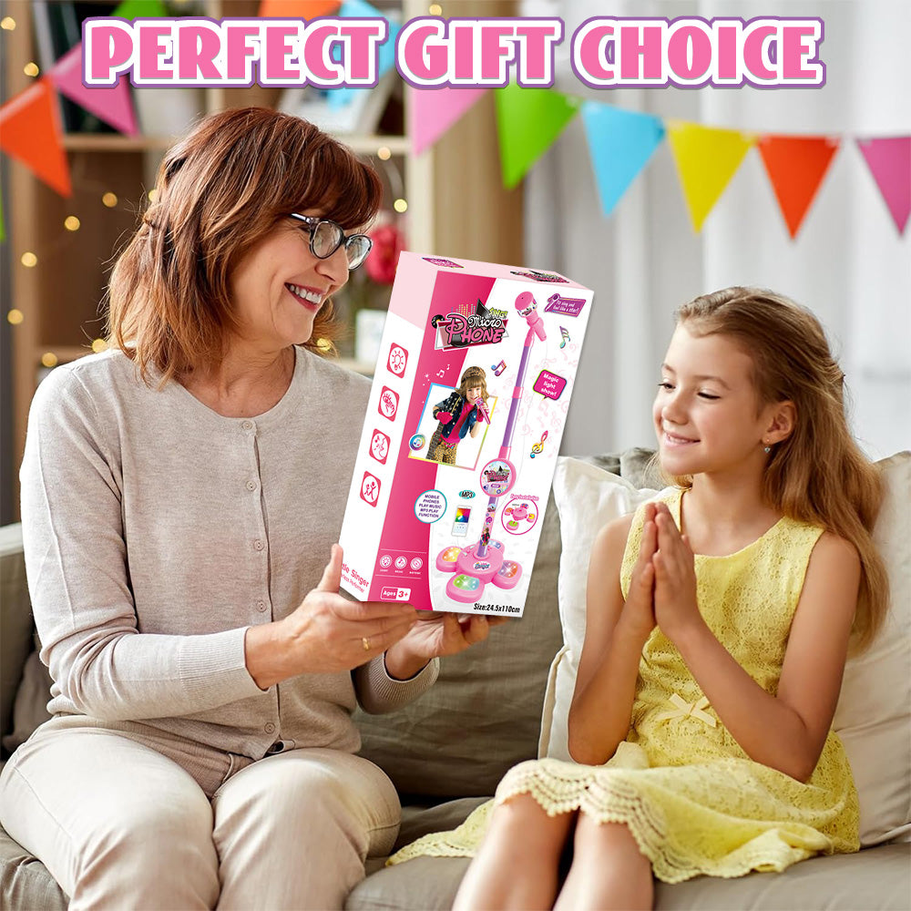Kids Microphone Toy for Girls 2 3 4 5 Year Old, Karaoke Microphone Singing Toys for 3-6 Year Old Girls