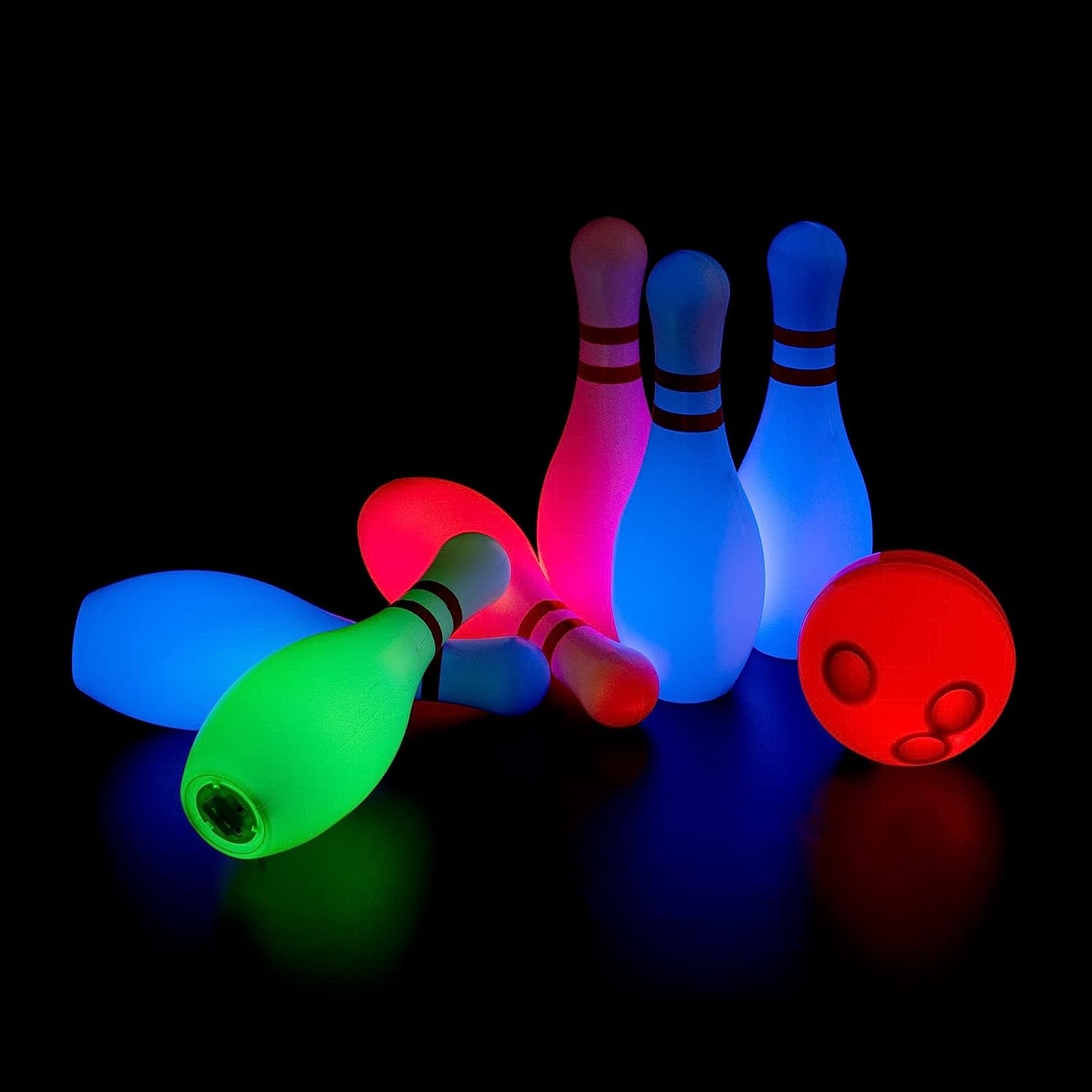 Style-Carry Light Up Kids Bowling Set, Includes 6 Pins and 1 Ball Kids Toddler Indoor & Outdoor Games for Boys Girls 3 4 5 6 Years