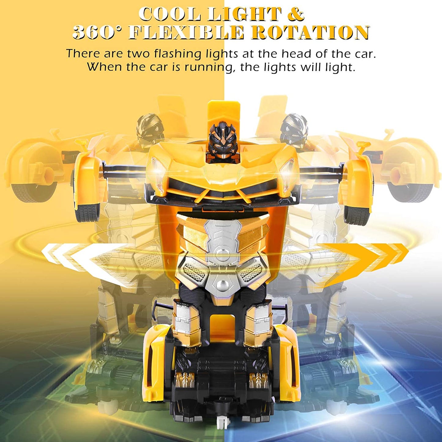 Remote Control Cars, Transform Robot RC Cars, One-Button Deformation and 360 Degree Rotating Drifting, Boys Toys Ages 4 5 6 7 8 9 Year Old