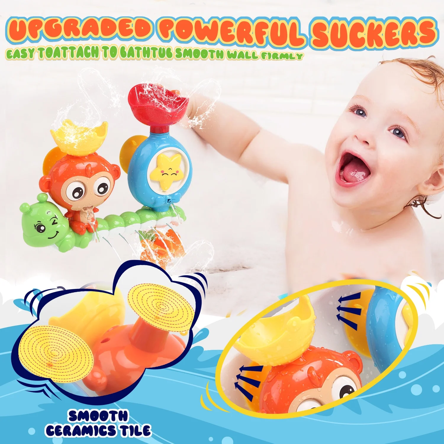 Bath Toys for Toddler 1 2 3 Year Old, Bathtub Water Toys for 1-3 Years Boy Girls Easter Toy Gifts