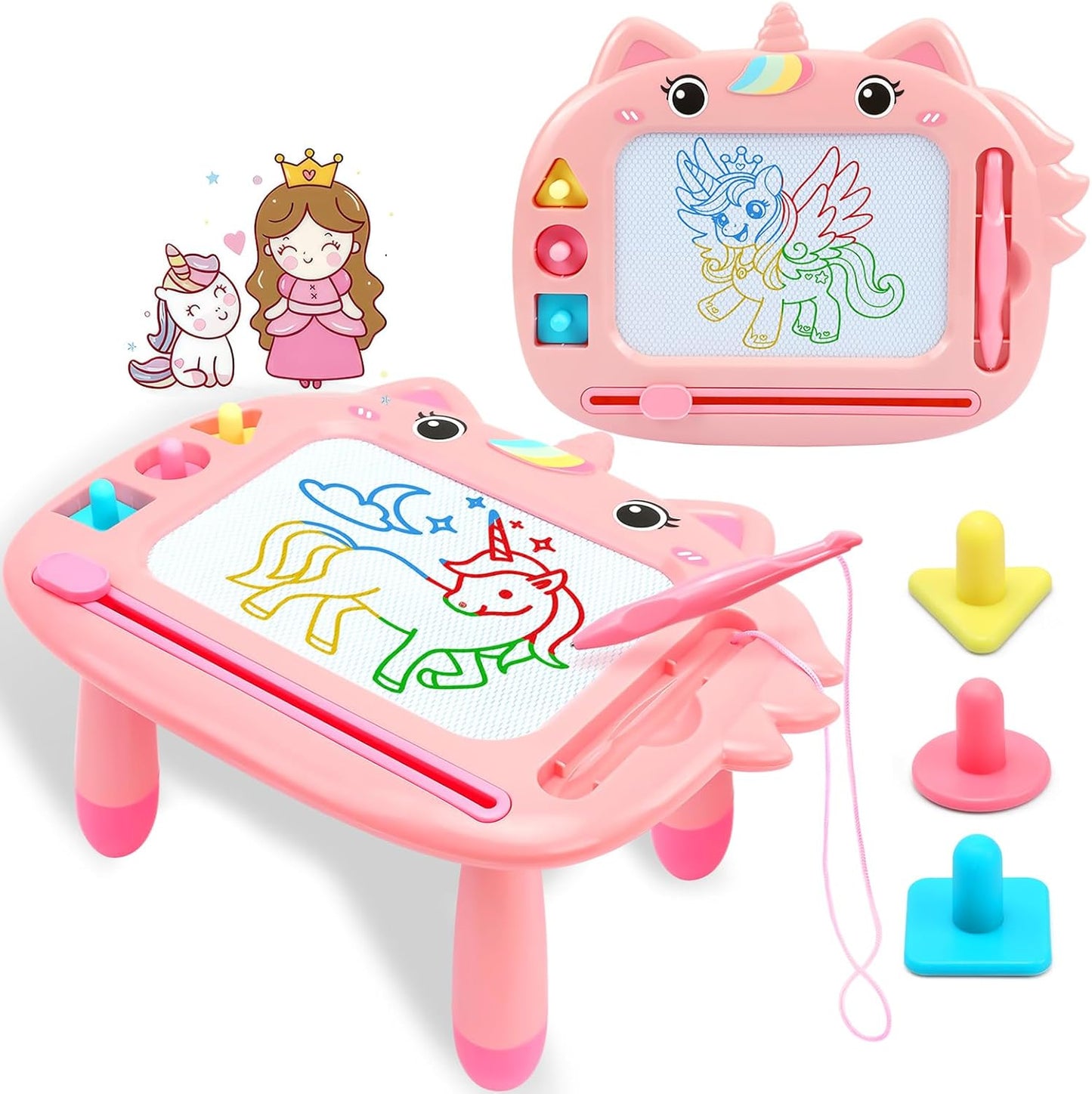 Doodle Drawing Board, Writing Board Toddler Toys Ages 2 3 4, Birthday Gifts for 2 3 4 5 6 Years Old Girls, Learning Toys for Girls 3-6 Years
