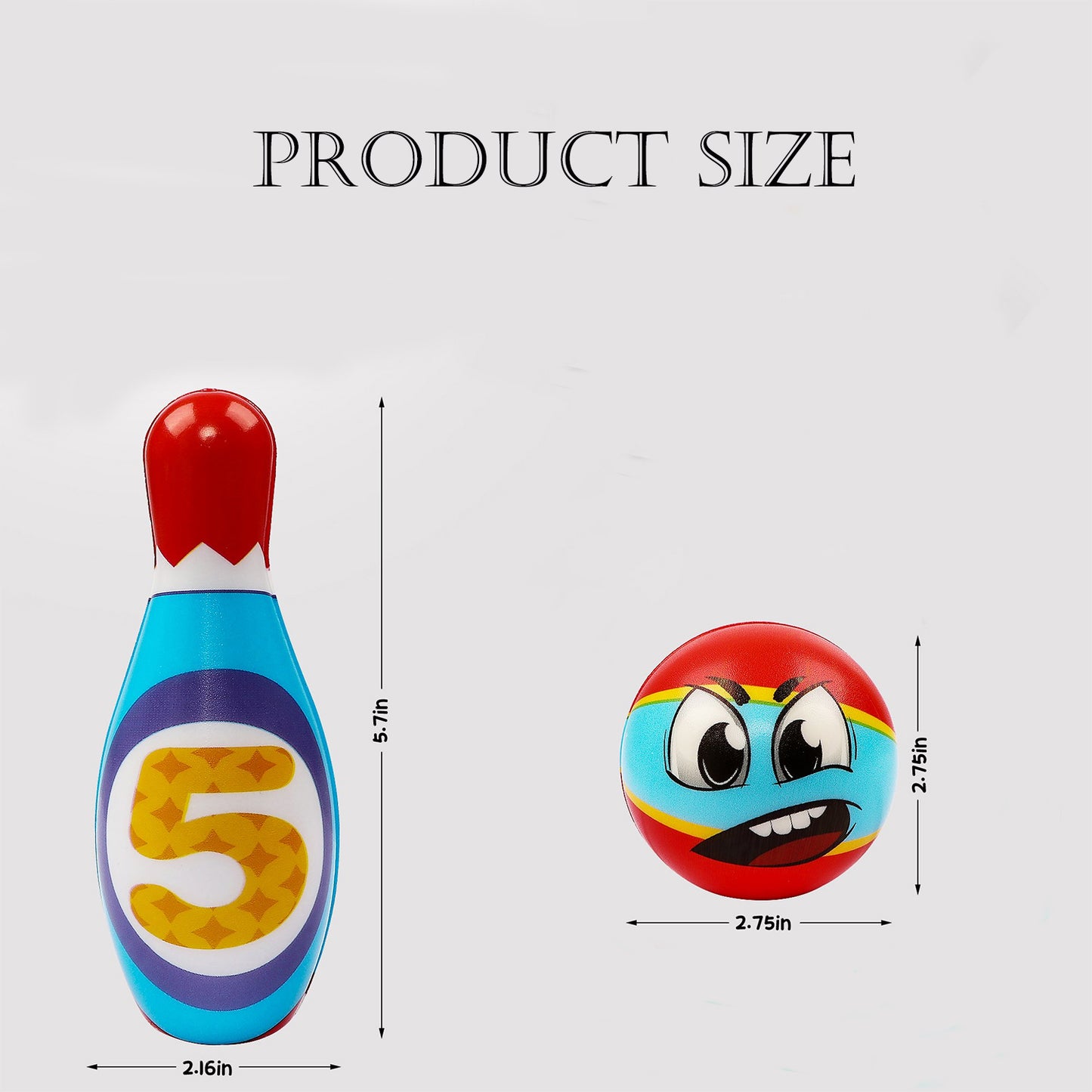 INvench Bowling Set for Kids,Bowling Toys for 3 4 5 6 Years,Indoor Outdoor Toys