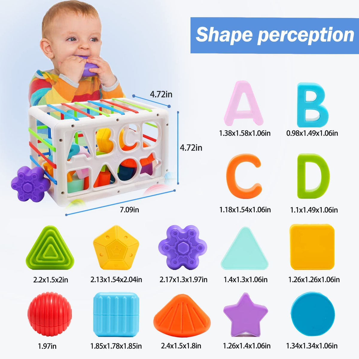 Shape Sorter Learning Toys for Baby 6-12 Months, Educational Toys for 1,2 Years Old Boys Girls Birthday Christmas Gifts