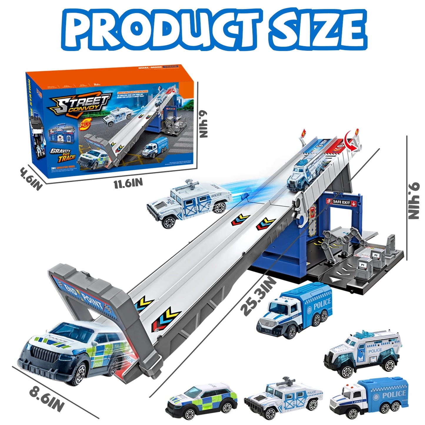 Toddler Toys for 3 4 5 6 Years Old Boys, Die-Cast Police Cars Toy Set for Kids, Birthday Gifts Boys Toys Ages 3-5, 5-7