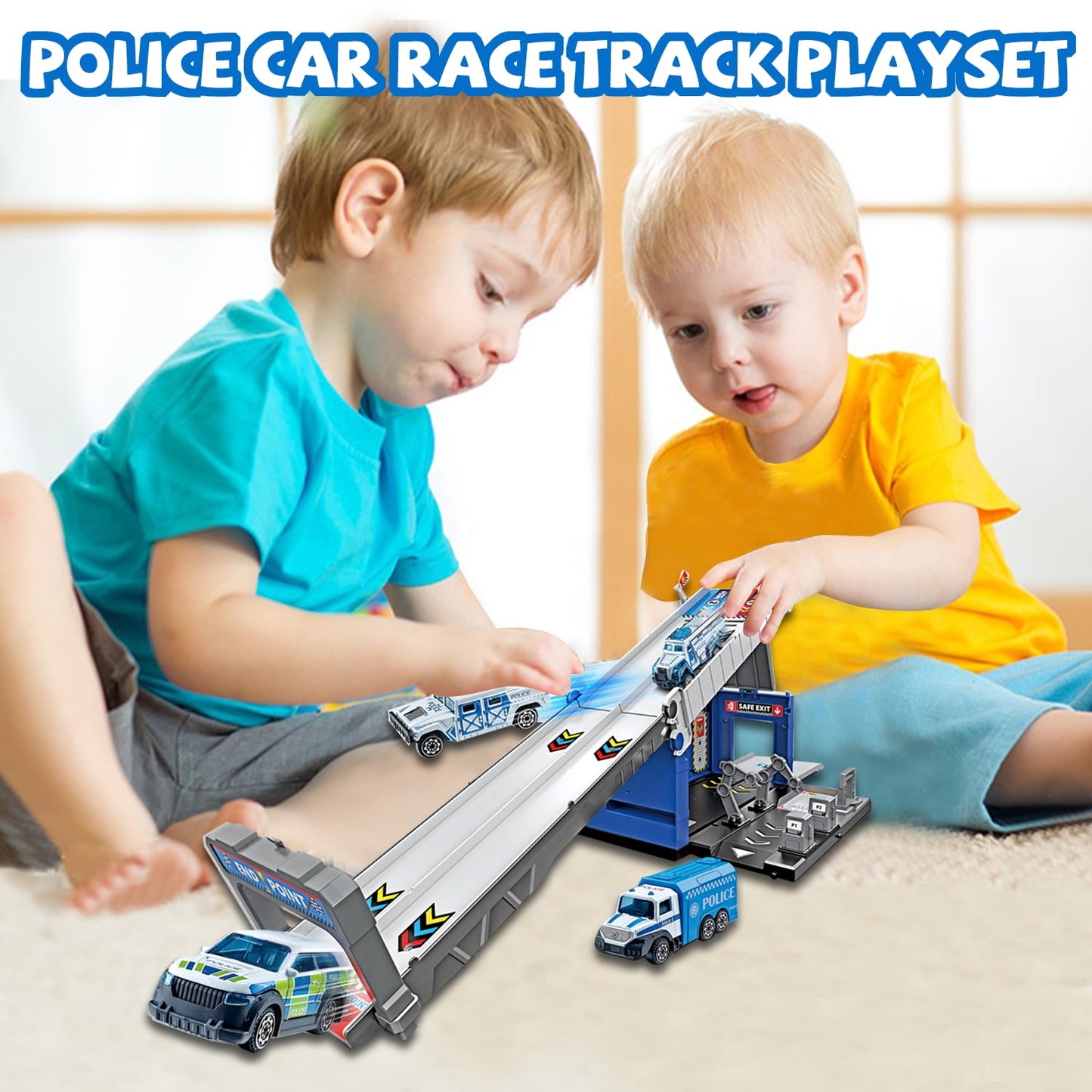 Toddler Toys for 3 4 5 6 Years Old Boys, Die-Cast Police Cars Toy Set for Kids, Birthday Gifts Boys Toys Ages 3-5, 5-7