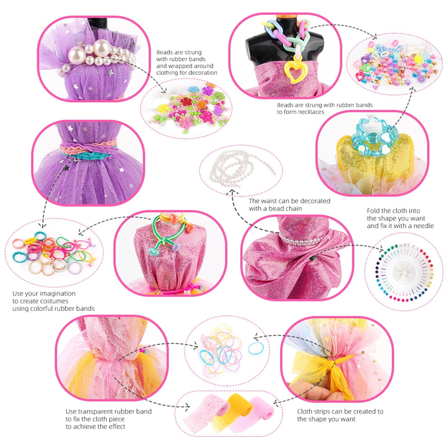 Sytle-Carry 378 Pcs Fashion Designer Kits for Girls Ages 6+, Arts and Crafts for Kids, Girl Toys for Age 6 7 8 9 10 11 12+ Year Old Gifts