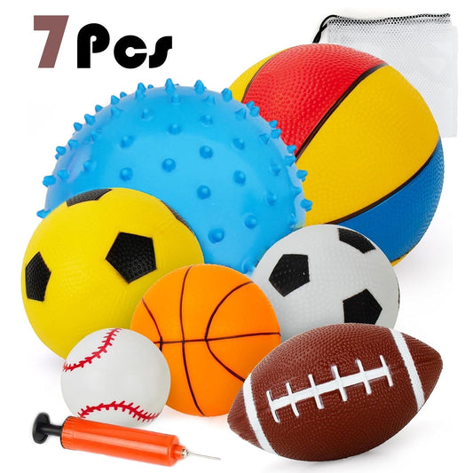 7 Pcs Balls for Kids, Toddler Sports Toys, Outdoor Toddler Toys, Baby Sports Balls Indoor Outdoor Balls Toys Gifts for Boys Girls3 4 5 6 Years Old