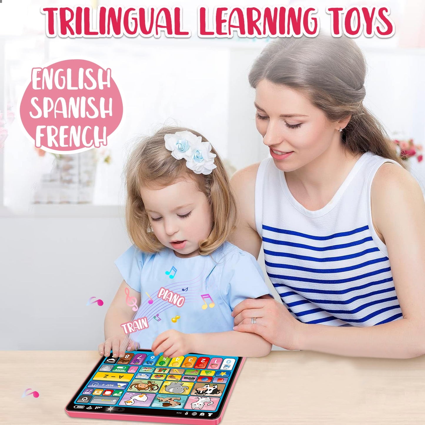 Baby Tablet Toy, Toddler Toys 1-3 for Boys Girls, Educational Learning Toys for 1 2 3 Year Old Gifts