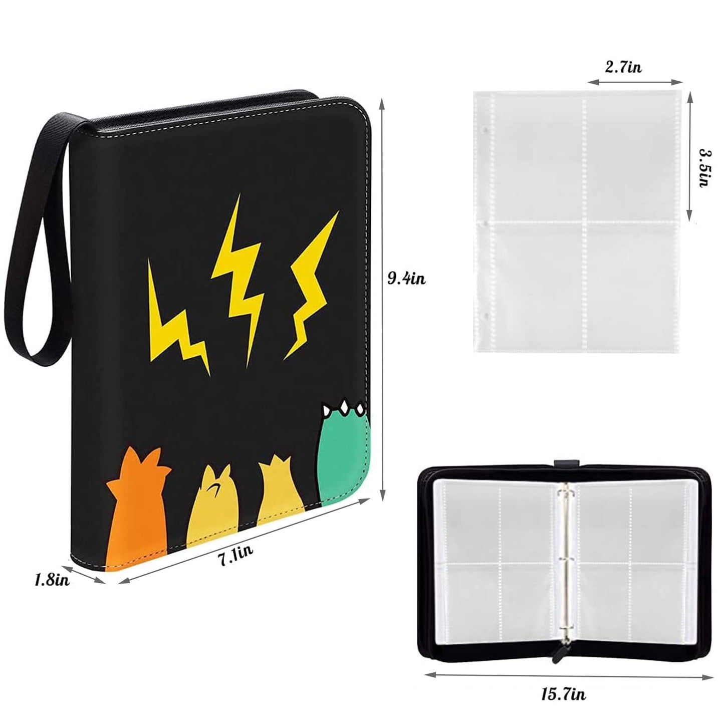 Sytle-Carry 400 Card Holder Binder 4 Pocket Trading Cards Album Card Trading Binder Trading Card Collector Gift