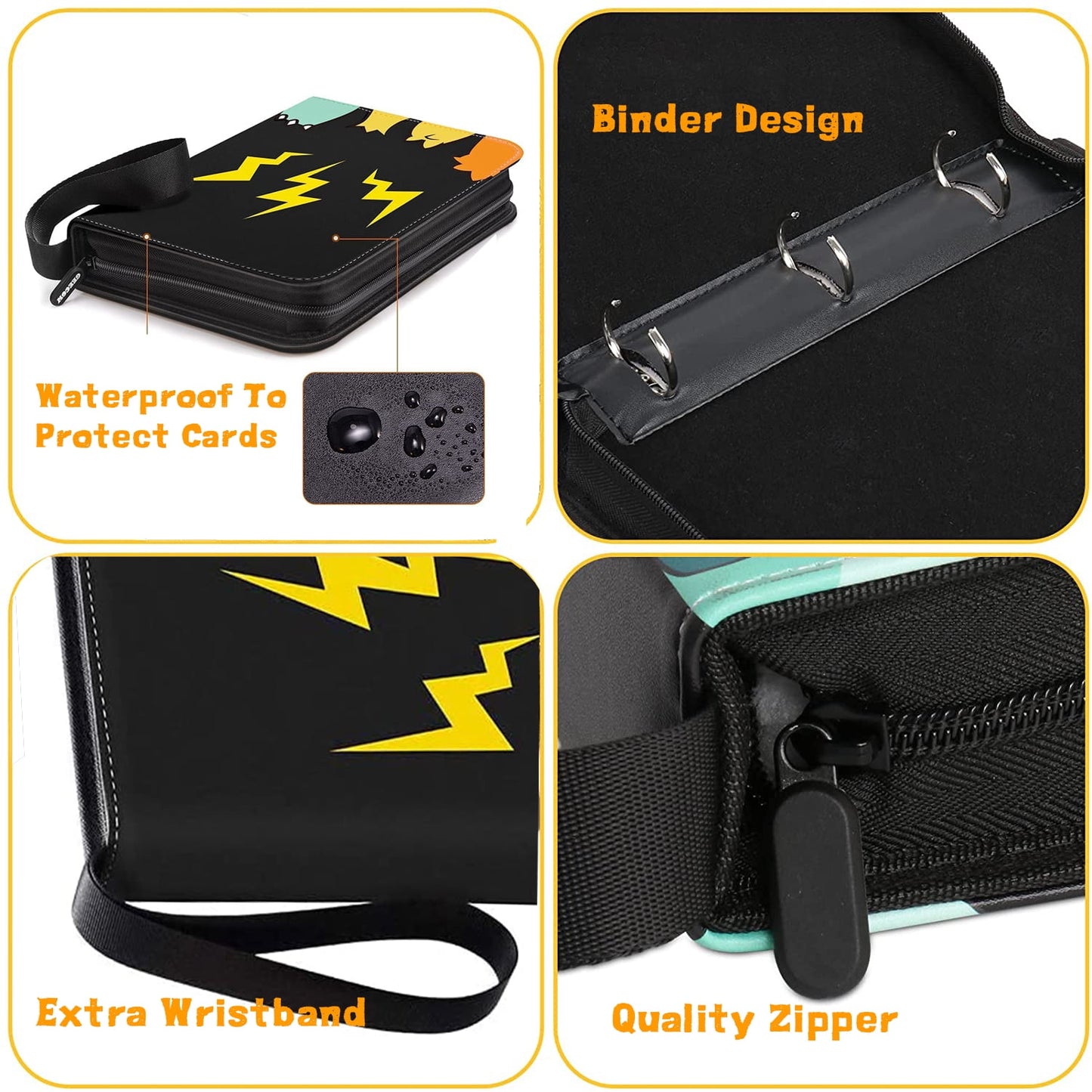 Sytle-Carry 400 Card Holder Binder 4 Pocket Trading Cards Album Card Trading Binder Trading Card Collector Gift