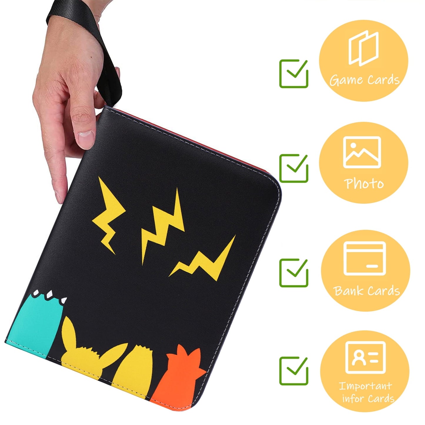 Sytle-Carry 400 Card Holder Binder 4 Pocket Trading Cards Album Card Trading Binder Trading Card Collector Gift