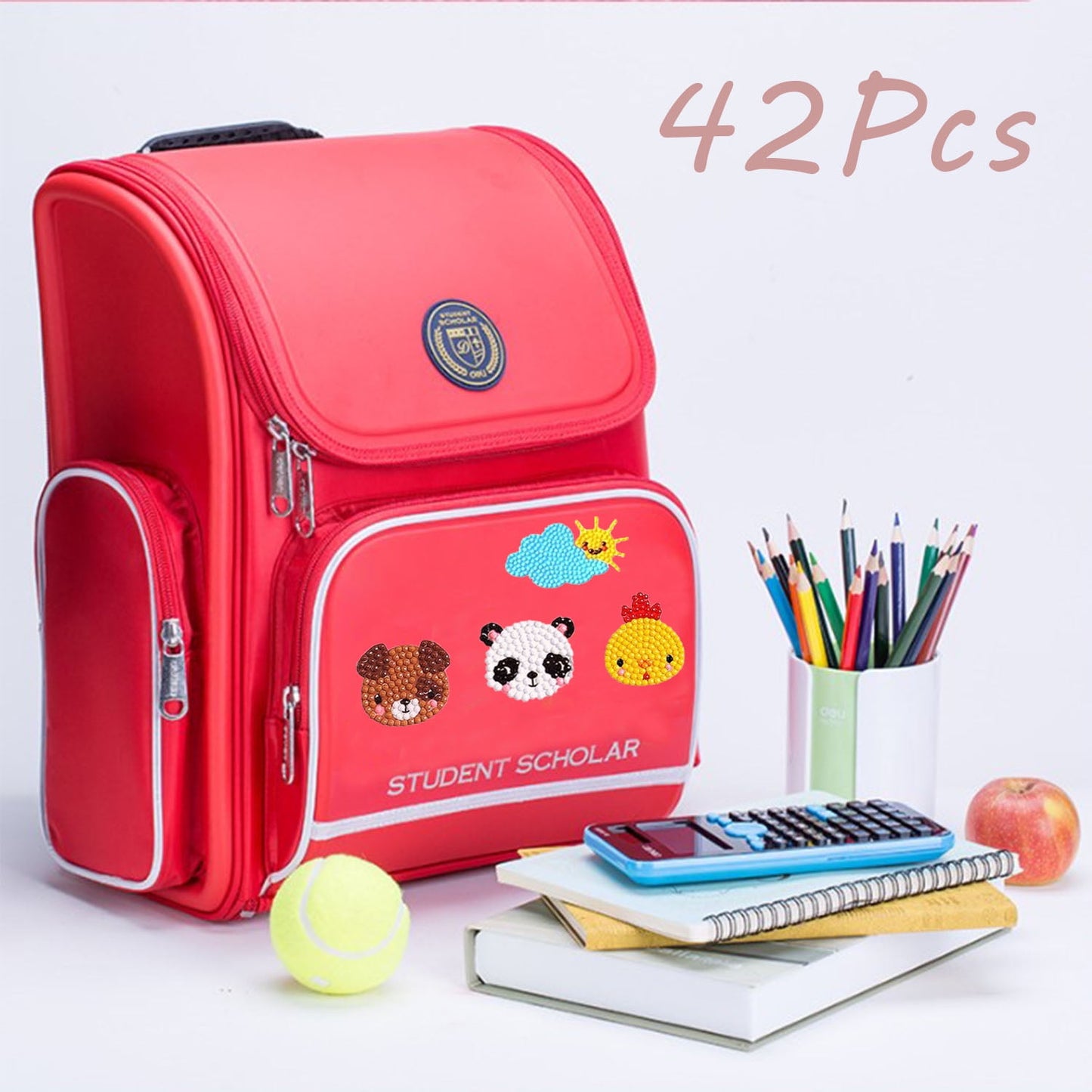 Diamond Animal Painting Stickers Kits for Kids Children 5D Gem Art Kits for Kids 42Pcs Animals Arts Craft Kit