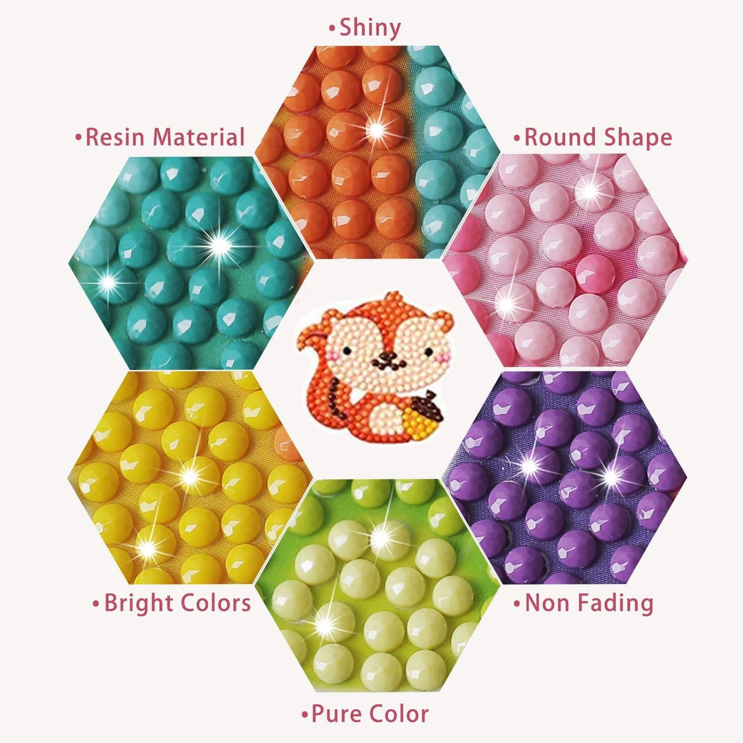 Diamond Animal Painting Stickers Kits for Kids Children 5D Gem Art Kits for Kids 42Pcs Animals Arts Craft Kit
