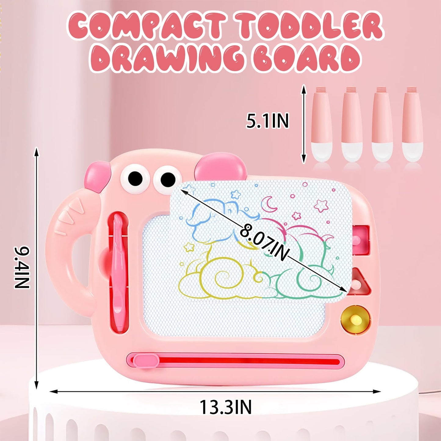Learning Toys for 1 2 3 Year Old Girls, Early Education Drawing Board, Toddler Toys 1-3 for Girls, Birthday Gifts for Baby Girls