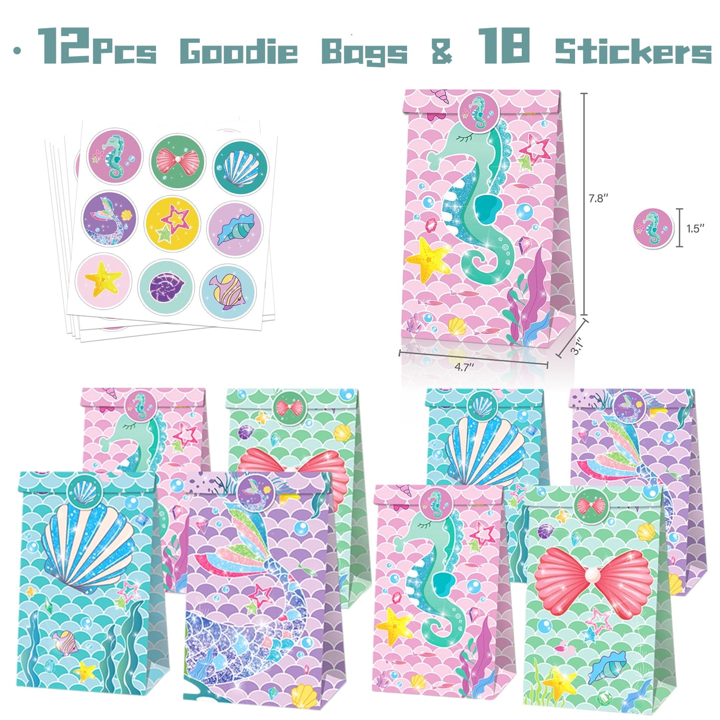 134Pcs Party Favors for Kids, Sea Animal Birthday Party Favors, Christmas Gifts, Goodie Bag Stuffers for Kids, Carnival Prizes, Filler Stuffers Toys for Classroom