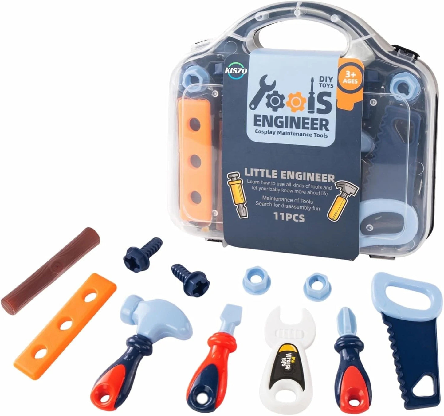 Toddler Tool Set - 11 pc Kids Tool Set with Box, Pretend Play Toys for Kids Ages 3-6, Perfect for Christmas & Birthday Gifts