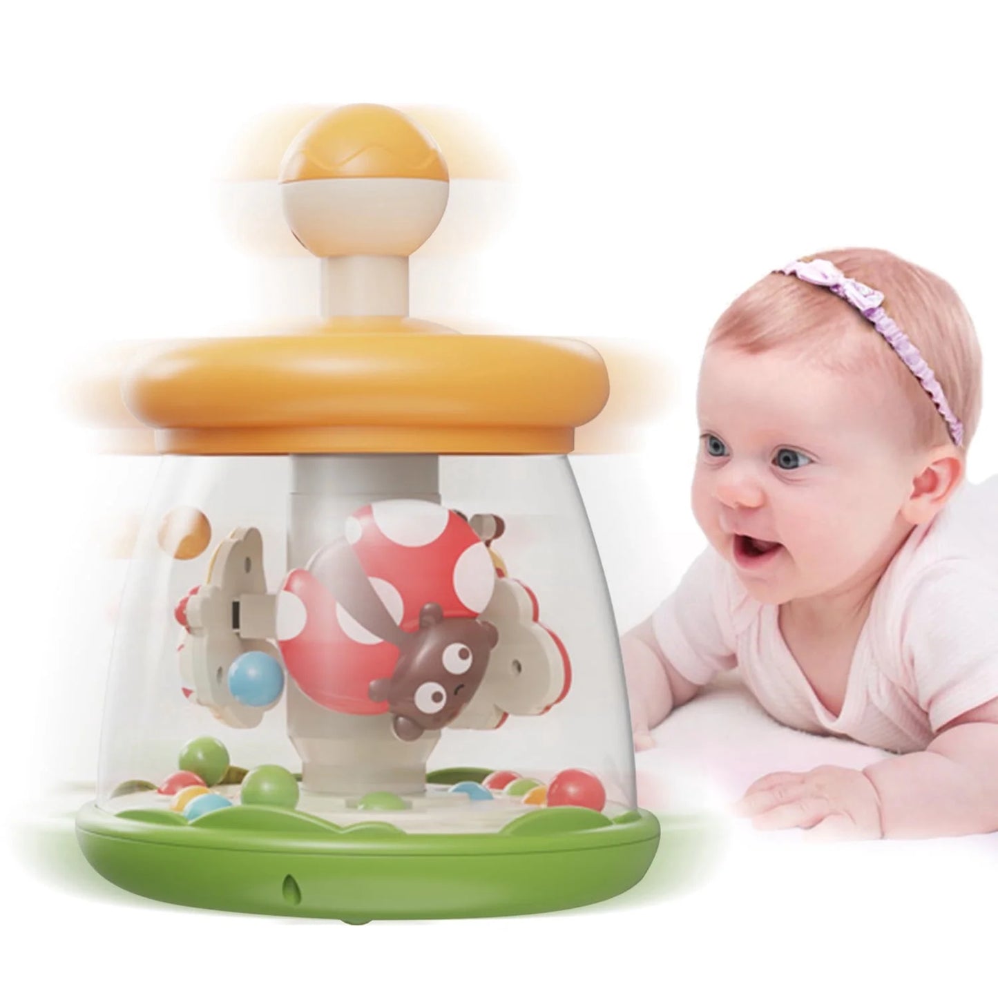 Infant Toys, Press to Spin Baby Toys, Fine Motor Skills Development, Learning Toys for Toddlers 1-3