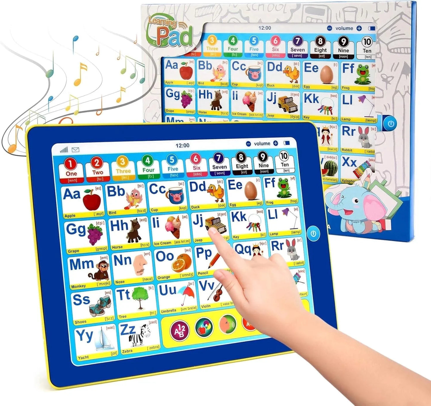 Learning Tablet for Toddlers 1-3, Montessori Speech Musical Therapy Toys Early Development for Boys Girls Ages 1 2 3, Birthday Gifts Learning Toys for Kids 1 2 3 4 Year Old