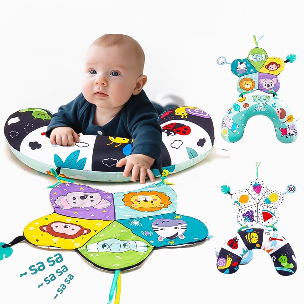Baby Toys 0-6 6-12 Months, Sensory Crawling Toy for 0 1 2 3 4 5 6+ Months, Plush Toy with Crinkle and Rattles for Infant Newborn, Tummy Time Toys Gifts for 0-3-6-12 Month
