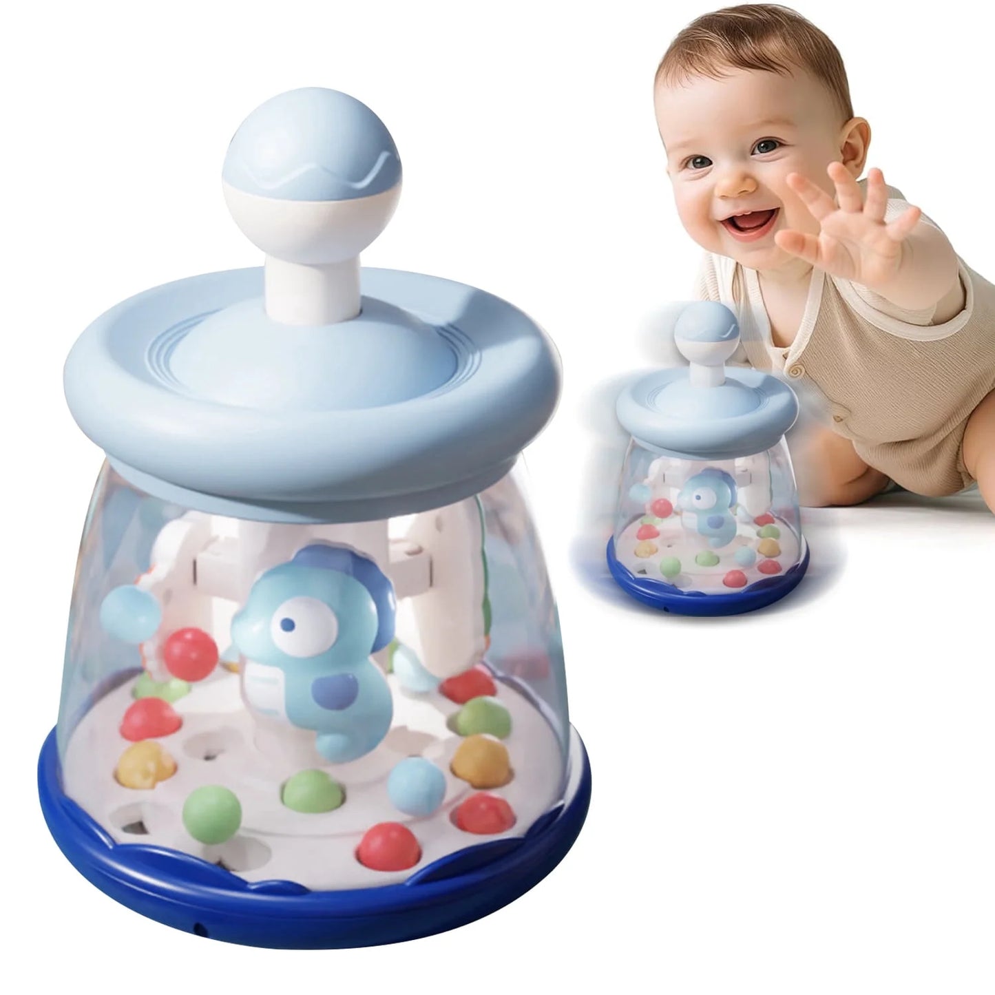 Infant Toys, Learning Toys for Toddlers 1-3, Press to Spin Baby Toys, Fine Motor Skills Development