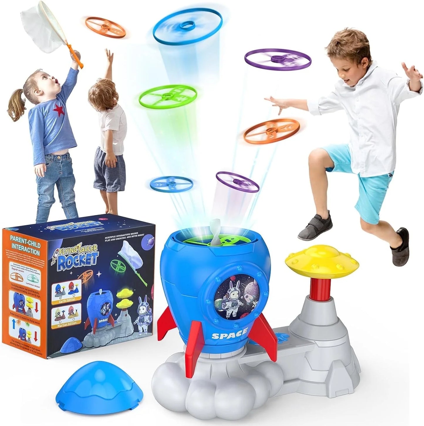 Outdoor Toys for Kids Ages 4-8, Rocket Launcher Toy Games,Outside Yard Activities Toddler Toy 3 4 5 6 7 8 Family Backyard Games, Christmas Birthday Gift for Boys Girls