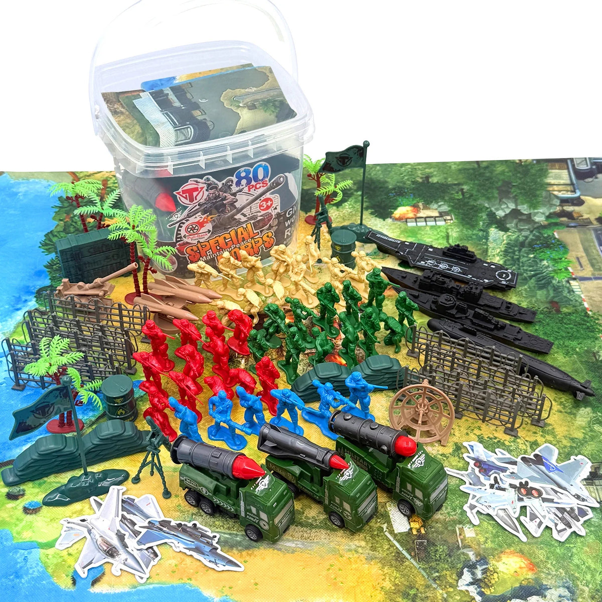 80 Pcs Army Men Toy Soldier Figures, Action Figures for Boys, Military Soldiers Playset Toys for Boys 3-6 Years