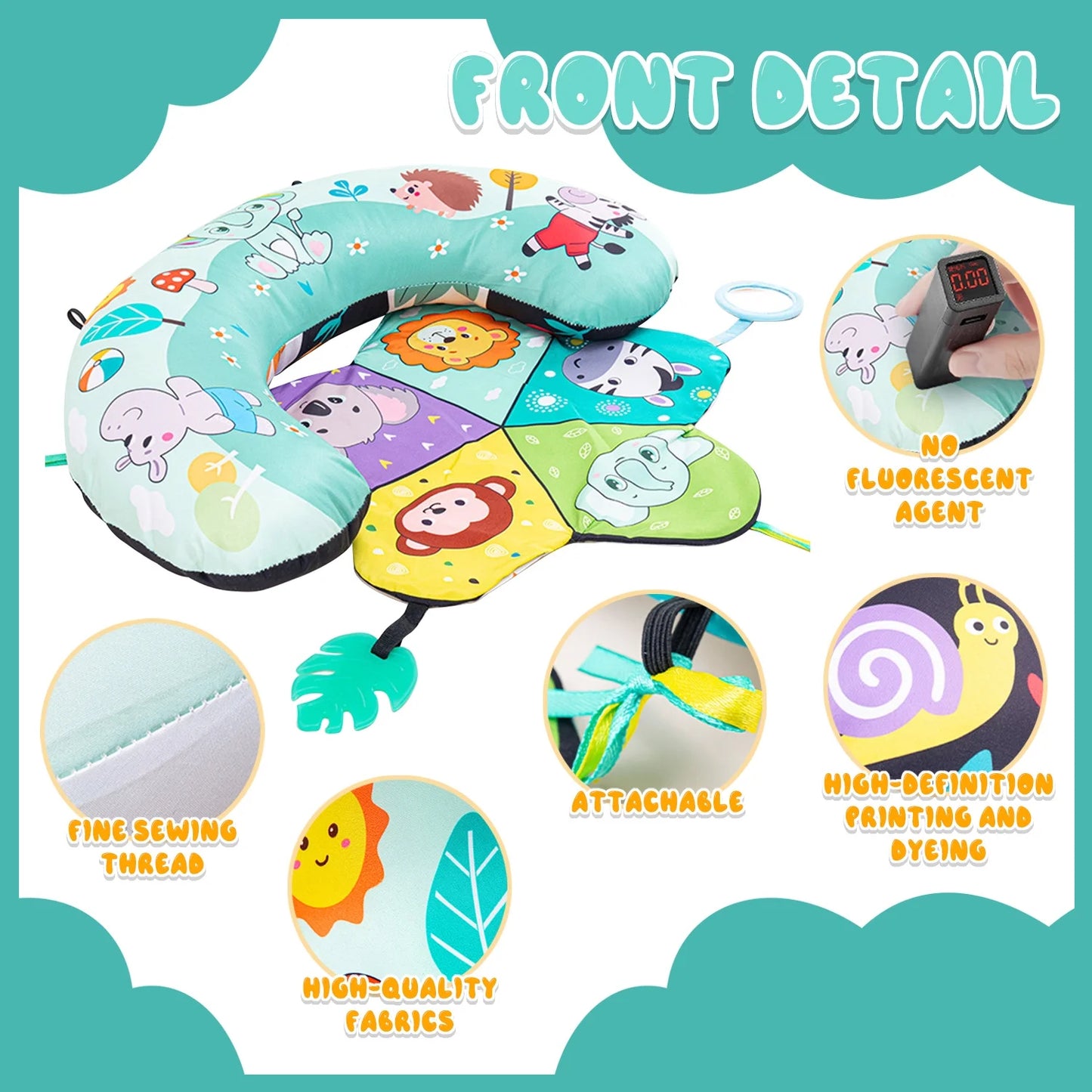 Baby Toys 0-6 6-12 Months, Sensory Crawling Toy for 0 1 2 3 4 5 6+ Months, Plush Toy with Crinkle and Rattles for Infant Newborn, Tummy Time Toys Gifts for 0-3-6-12 Month