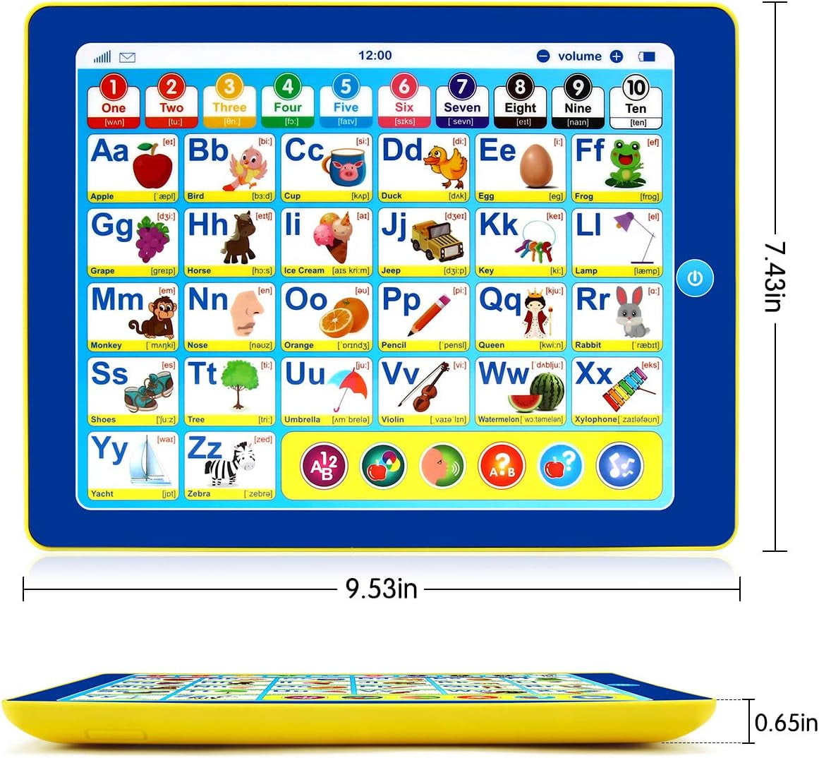 Learning Tablet for Toddlers 1-3, Montessori Speech Musical Therapy Toys Early Development for Boys Girls Ages 1 2 3, Birthday Gifts Learning Toys for Kids 1 2 3 4 Year Old