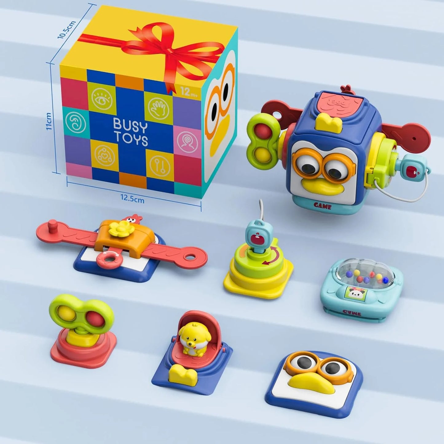 Montessori Toys for 2 Year Old, Sensory Toys for Toddlers 2 3, Travel Activities Busy Cube, Baby Gifts for 18 24 Month, Motor Skills Educational Learning Toys