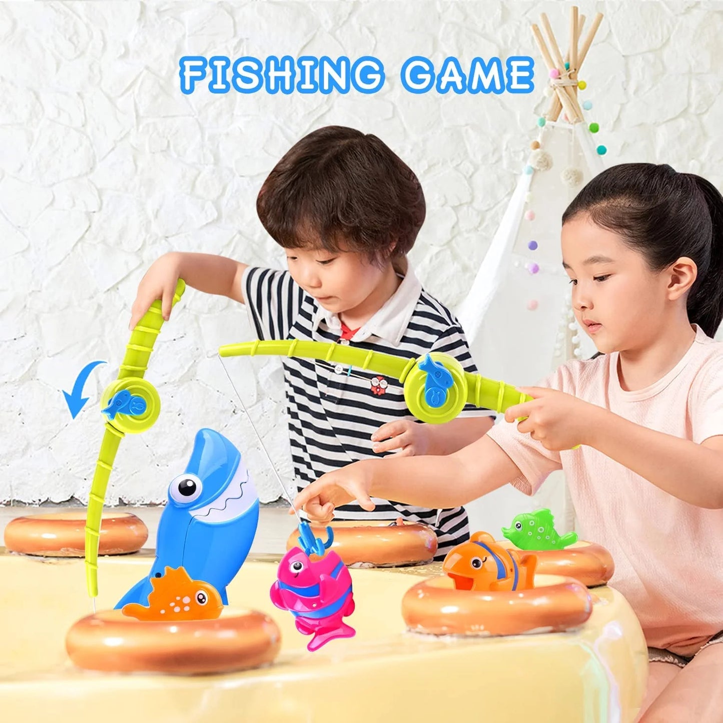 Bath Toys for Boys 3-6 Years,Bath Toys for Kids,Shark Grabber with Fishing Toys,Sensory Toys for Autistic Kids