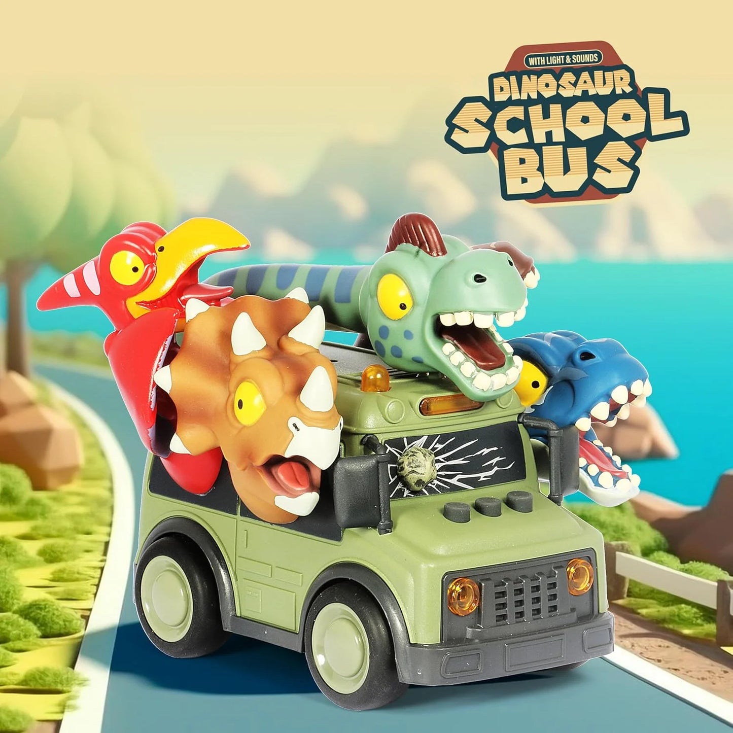 Dinosaur Car Toddler Toys 1-3 for Boys, Kids Dinosaurs Toys for Boys 2 3 4 Year Old, Birthday Gifts Toys for 2 3 4 5 Years Old Boys