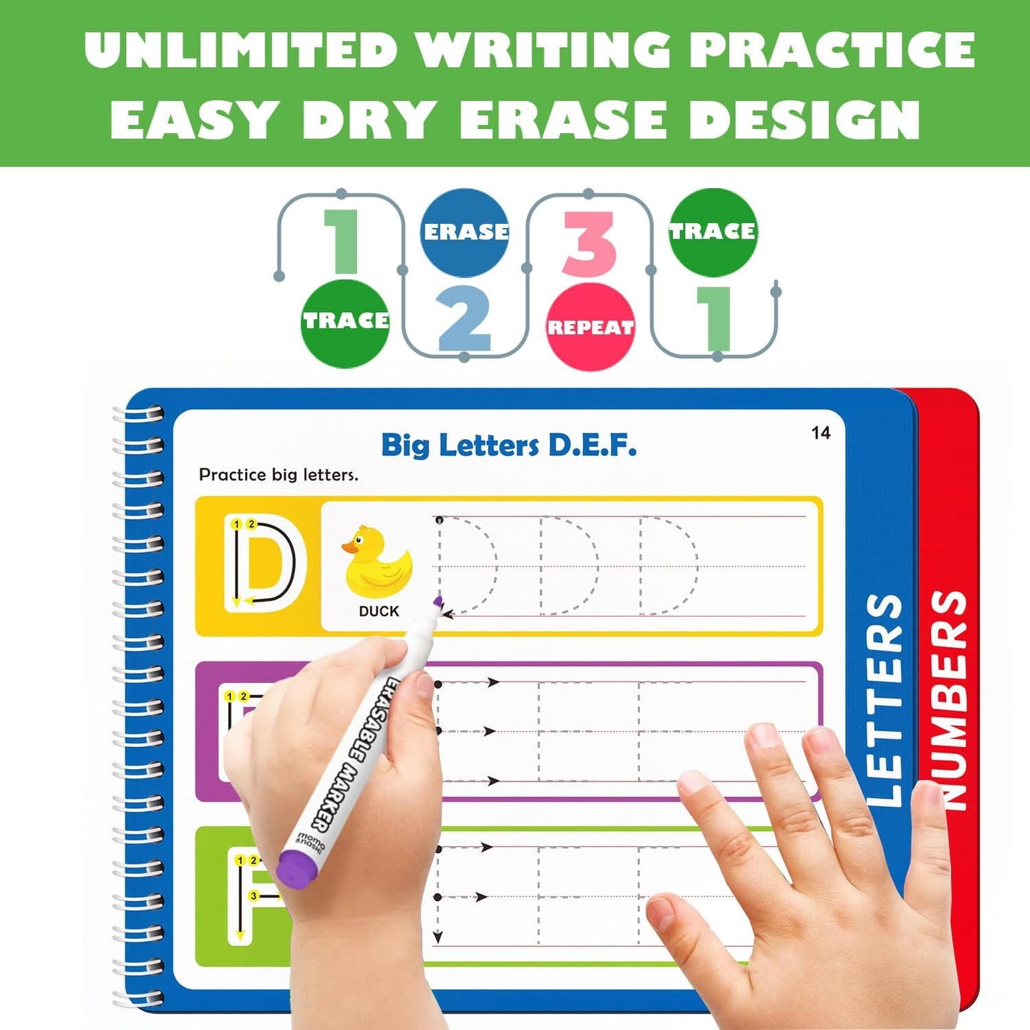 Preschool Learning Toys for Kids 3-6 Years Boy Girl, Handwriting Practice Educational Toddlers Toys 3 4 5 6 Years