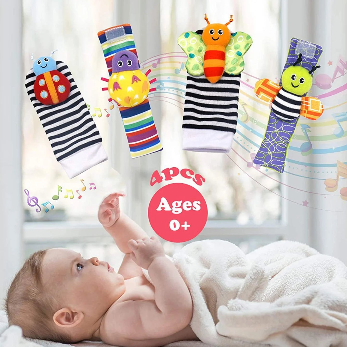 Baby Toys 0-6 Months, Baby Rattles Toys Teething Toys for Babies 0-3-6-12-18 , Early Development Learning Toy Newborn Toy Baby Boy Girl Birthday Gifts