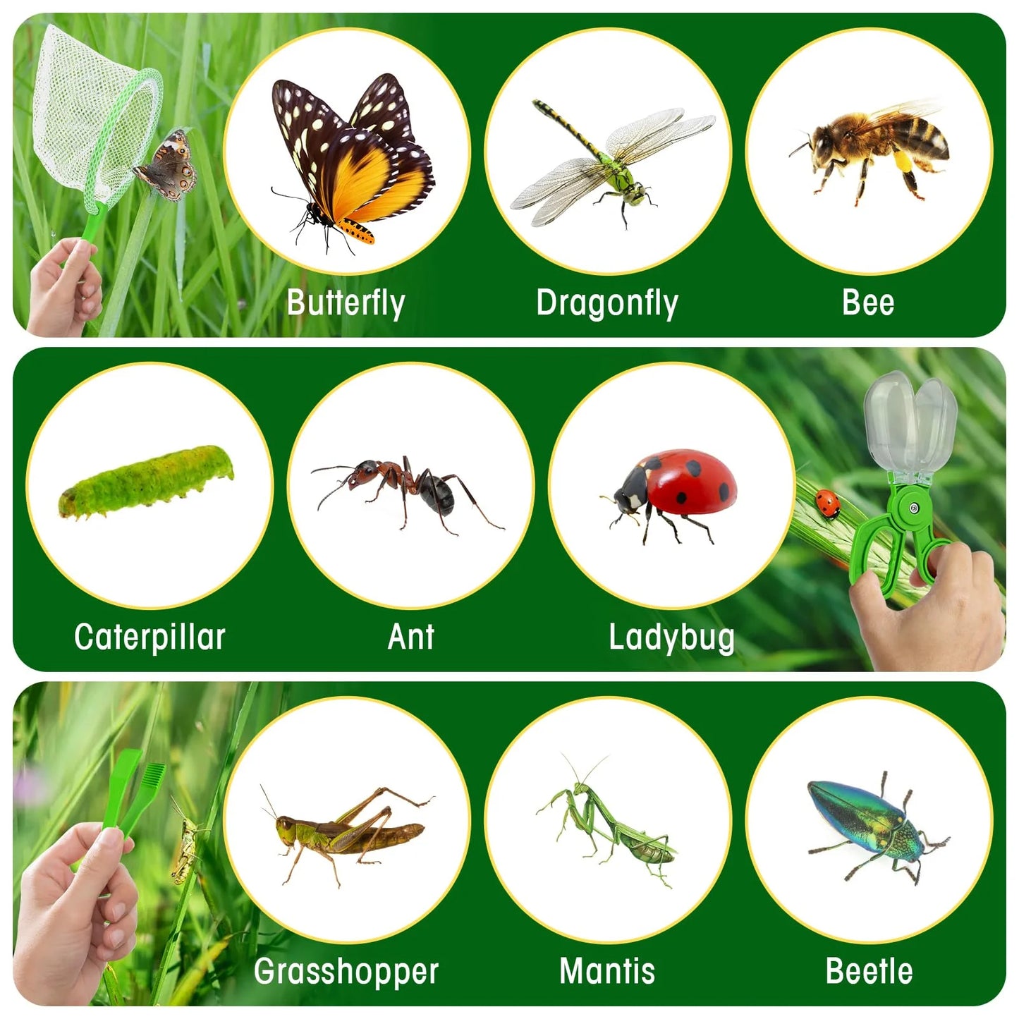 Bug Catcher Kit - Outdoor Toys for Kids Ages 4-6 8-12, Insect Catching Set - Birthday Gift Science Experiments