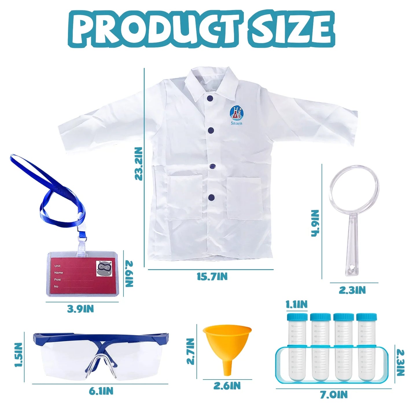 Scientist Doctor Set for Kids, Lab Coat with Science Experiment Kit, Pretend Play Toys Gift for Boys Girls 5-8 8-11 Years Old