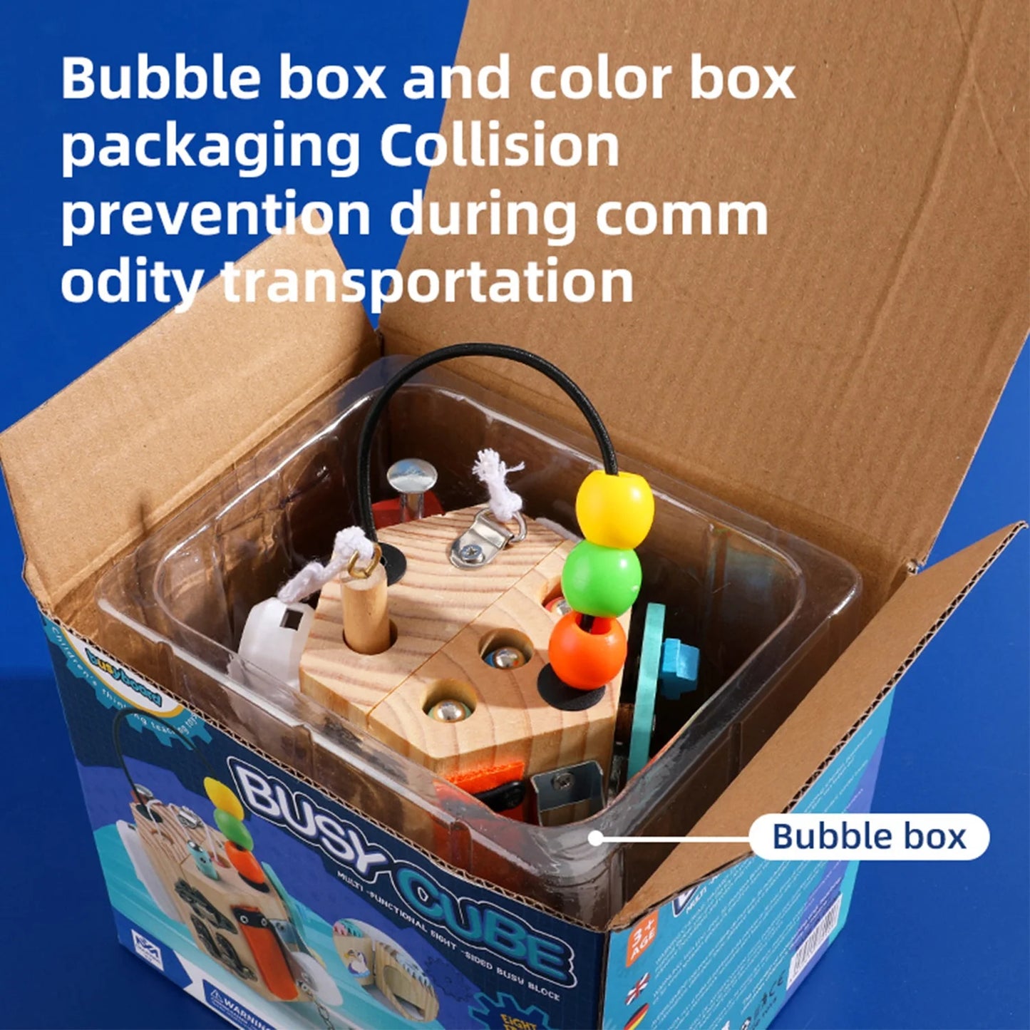 Busy Cube for Kids Sensory Busy Board Travel Toy for Toddlers 1 2 3 Years Old Educational Learning Toys Montessori Toys for Babies 18-24 Month