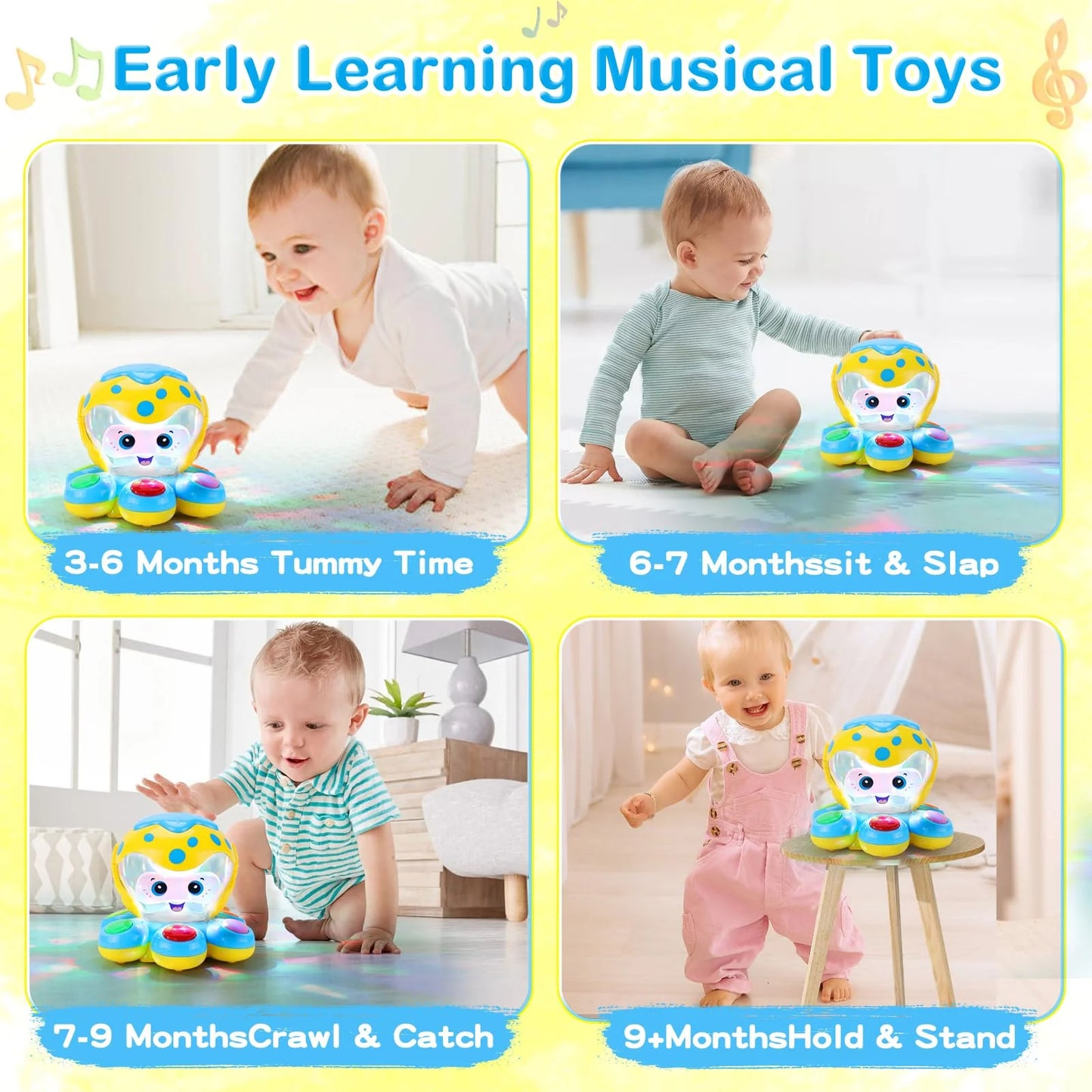 ANTIC DUCK Toddler Toys, Baby Toys 12 Months, Baby Learn Walk Party Crawling Toys, Infant Toys for 1 Year Old Girls Boys Gifts