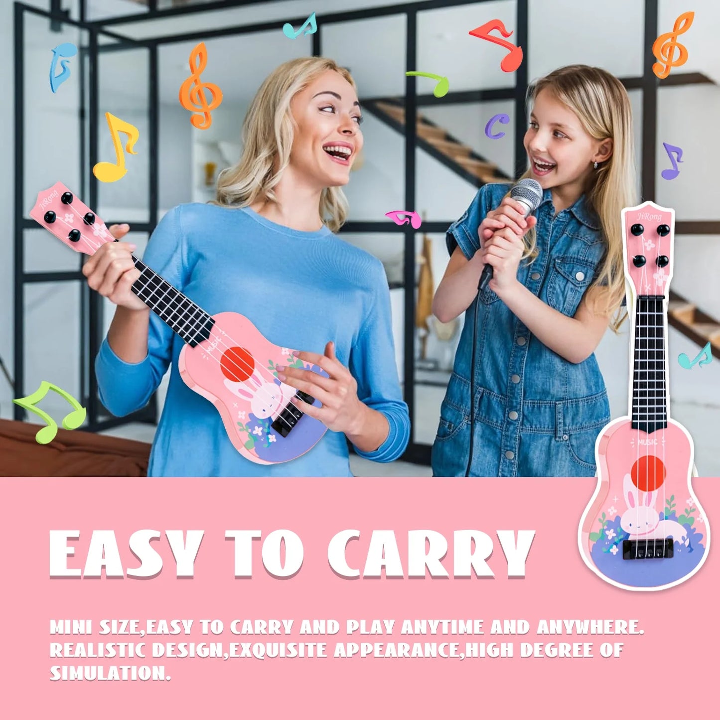 Kids Guitar Toy, Musical Instruments for Kids, Toddler Guitar for Girl 3 4 5 6 7 8 Years, 14 Inch
