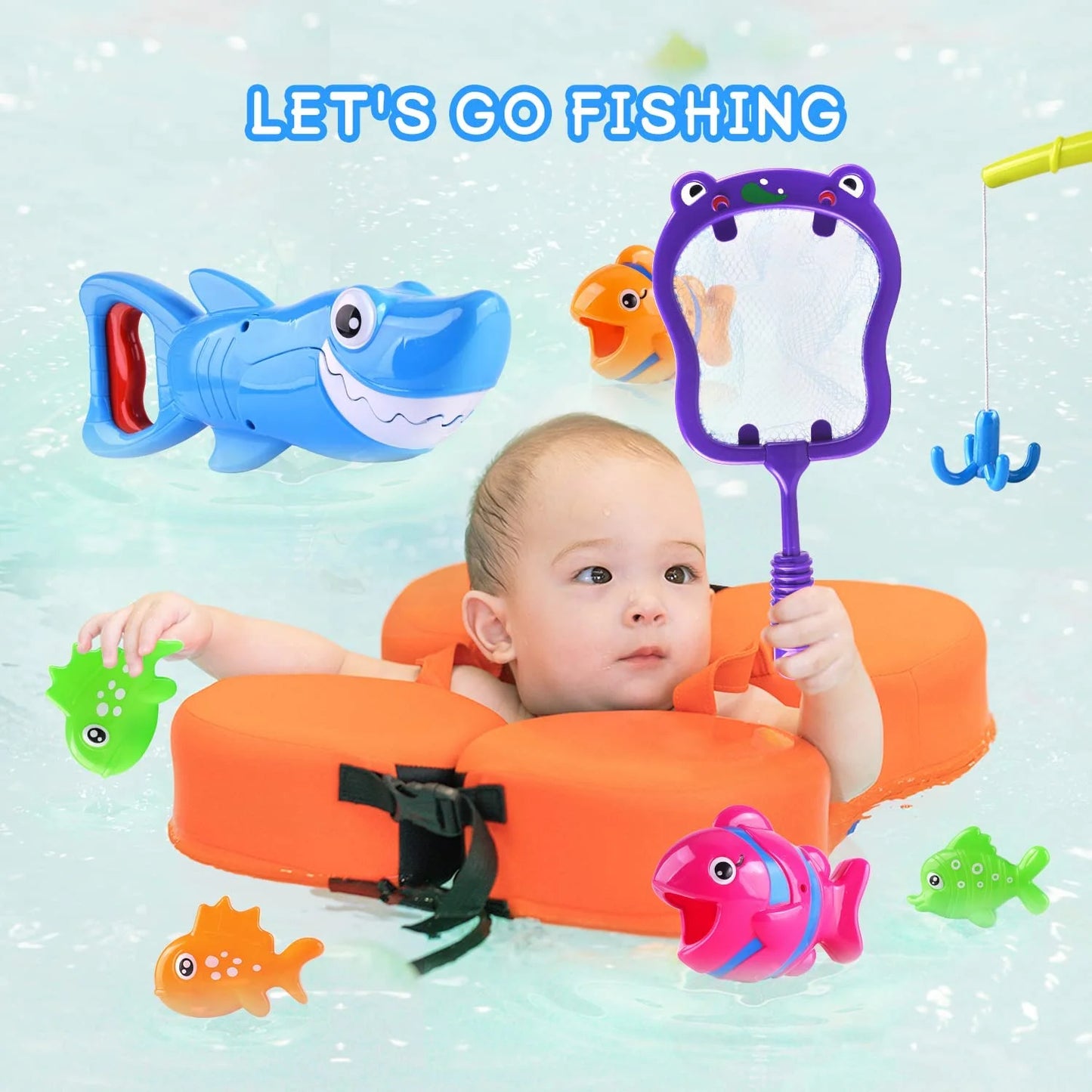 Bath Toys for Boys 3-6 Years,Bath Toys for Kids,Shark Grabber with Fishing Toys,Sensory Toys for Autistic Kids