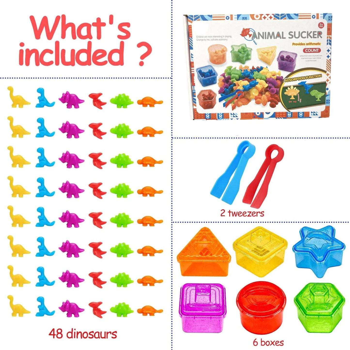 Montessori Counting Dinosaurs Toys for Kids Ages 3 - 8 – Fine Motor Skills Development, Preschool Learning Activities, Sensory Math Manipulatives – Educational Gift for Toddlers Boys & Girls