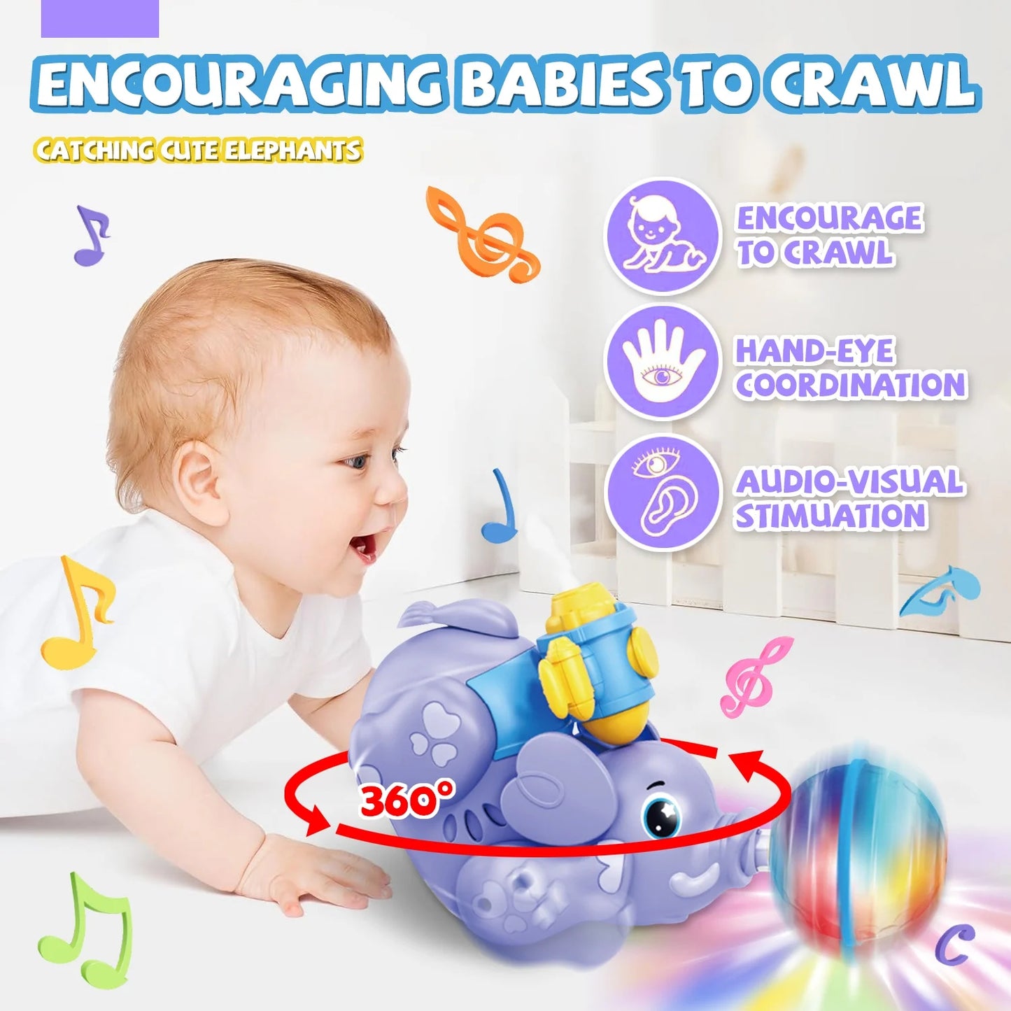 Baby Toys 6-12 Months, Baby Learn Walk Crawling Toys, Baby Toys for 12-24 Months for Girls Boys Gifts