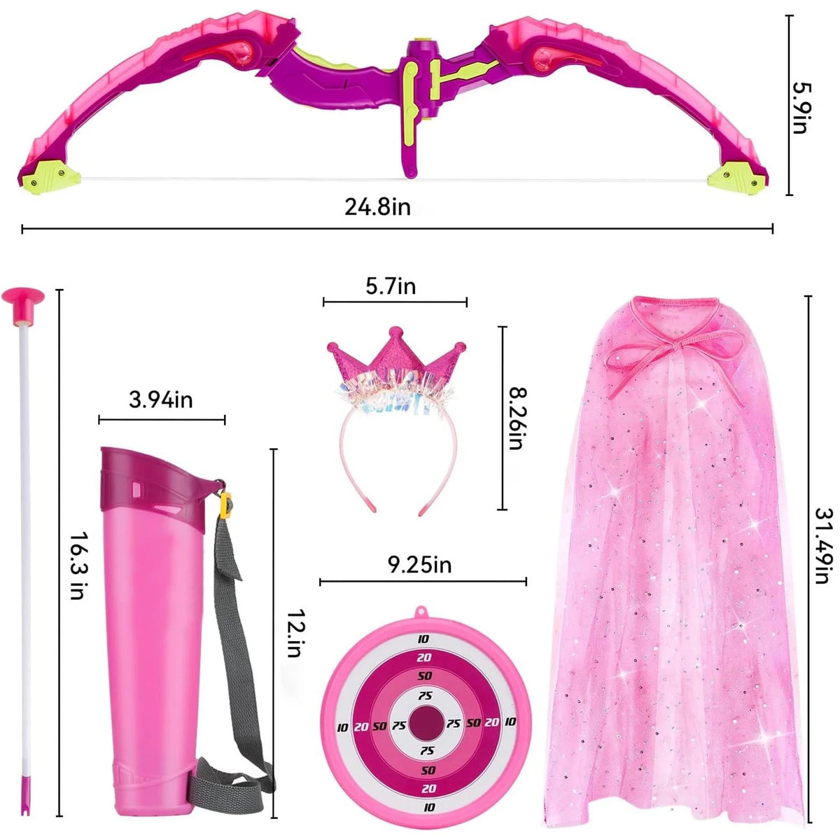 Bow and Arrow for Kids, LED Light up Bow Set, Outdoor Toy for Girls Aged 3-8, Birthday Gifts for Girls 3 4 5 6 7 8 Year Old